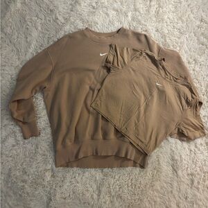 Nike Men's Tan Crewneck Sweater